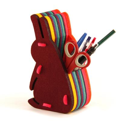 China Wholesale Handmade Colorful Eco-friendly Student Pen Stationery Holder Felt Pencil Holder Filter Mount for sale