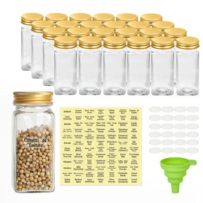 China 1 Set Viable Clear Funnel 84 Stickers 24 Gold Lids 24 Spice Jars Collapsible 84 for sale