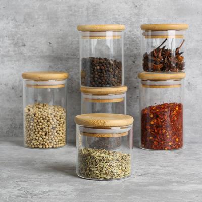 China Factory Price Storage 160Ml Spice Jar Wholesale Wooden Lid For Spice And Herb for sale