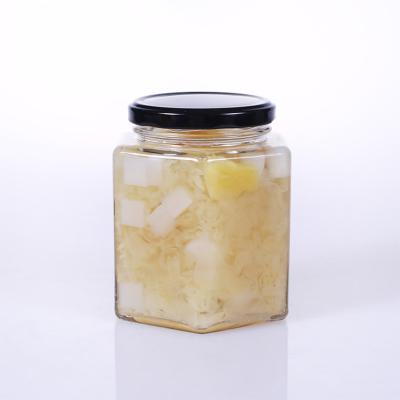 China Empty Glass Hexagon Honey With Lids Jar 2oz 3oz 6oz 9oz 13oz 17oz 24oz Sturdy Freshness Clear Preservation Empty Jar for sale