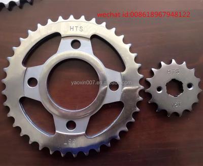 China motorcycle sprocket, sprocke blaning press sprocket end, CD70/CD125 Pakistan CD70 CG125 YB100 for sale