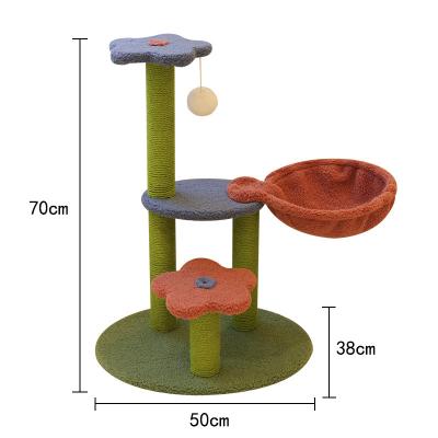 China Sustainable Stability Fur Material Toweling Modern Cactus Cat Tree House for sale