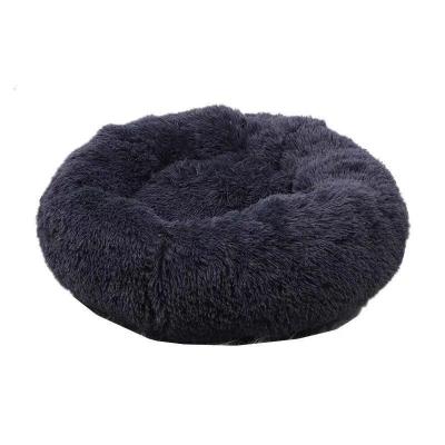 China Factory Original Viable Fluffy Fluffy Rug Faux Fur Pet Cat Cozy Cuddler Calming Donut Round Dog Bed Round for sale