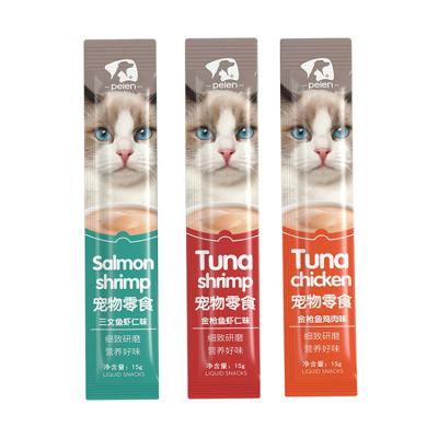 China Cat Striped Cat Snacks viable 15g Cat Treats Snacks nutritious moisturizing liquid for sale