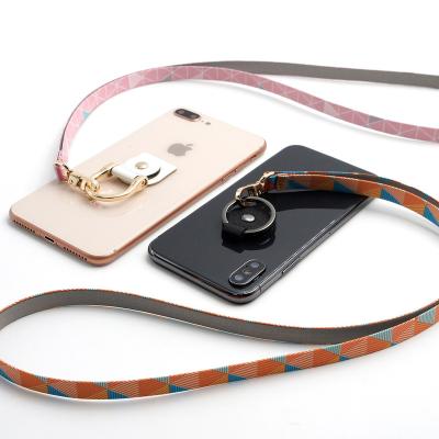 China PU Leather Strap Lanyard Mobile Phone Straps Ring Chain Lanyard Ladies Mobile Phone Accessories Cell Phone Strap for sale