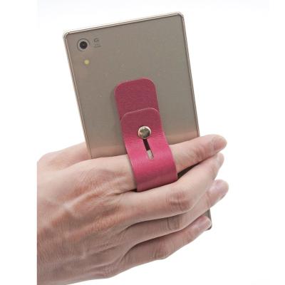 China PORTABLE Hot Selling High Quality Leather Mobile Phone Finger Grip Strap Mobile Phone Holder Stand for sale