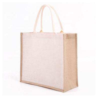 China Wholesale Fashion Reusable Eco Tote Colorful Jute Bags Customizable Reusable for sale