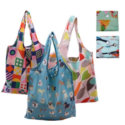 China Customized Polyester Collapsible Reusables Foldable Recycled Shopping Bags Eco - Friendly for sale