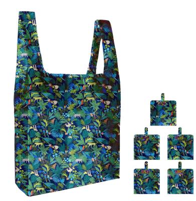 China BSCI Carrefour Eco-Friendly Bulk Contract Folding Reusable Nylon Folding Bulk Shopping Bag for sale