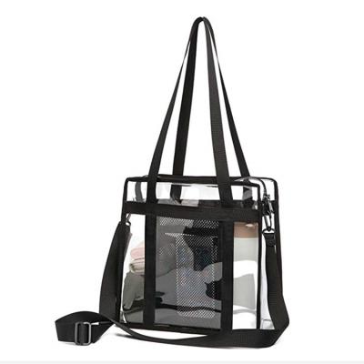 China Eco-friendly Custom Wholesale Clear Shopping Transparent PVC Tote Bag For Women for sale