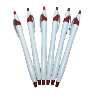 China Promotional Custom Logo Advertising Pen Wholesale White Twist Ball Pen Plastic Ballpoint Pen for sale