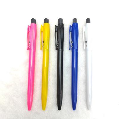 China Promotional Gift Pen Plastic Press Metal Ballpoint Pen With Pen Logo Custom Promotional Multicolor Advertising for sale