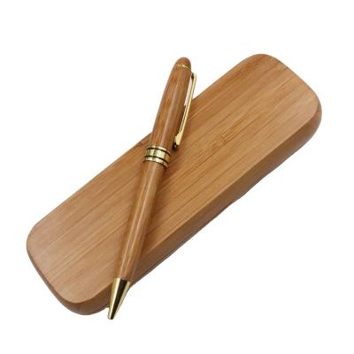 China Promotional Pen Recycled Bamboo Ballpoint Pen with stylus pen 2 in 1 eco-friendly wood with custom logo for sale