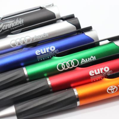 China Cheap Promotional Advertising Pen Good Quality Custom Logo Led Light Up Ball Pen Ballpoint Pens Wholesale for sale