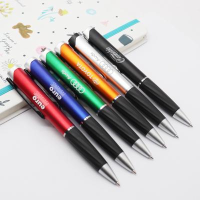 China Promotional Pen Wholesale Advertising Cheap Led Light Up Ball Pen With Printed Stylus Custom Printing Logo for sale