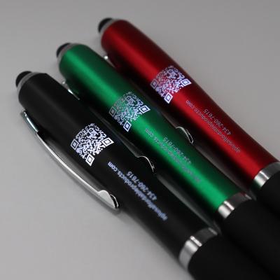 China Promotional Pen New Promotional Popular Custom Laser Light Up LED Logo Tip Writing Stylus Pen Company Gift for sale