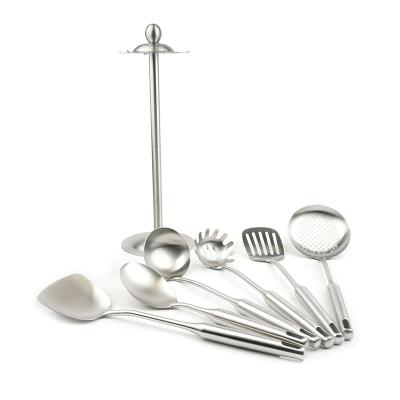 China Sustainable Kitchen Accessories Hollow Handle Kitchen Utensils 7 Pieces Premium Stainless Steel Kitchenware Set for sale