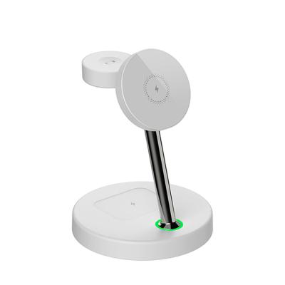 China New Design 15w Tablet Wireless Charger for Magsafe LED Light 3 in 1 Wireless Charging Stand for sale