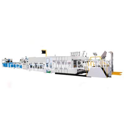 China Full Automatic Cardboard Box Printing Making 4 Color Printer Slotter Rotary Die Cutter In Line Folder Gluer Tying Machine for sale