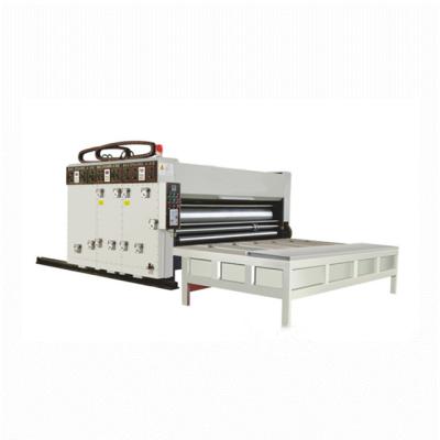 China Factory Hand Operate 2 Color Chain Feeding Flexo Slotter Stacker Electric Die-Cut Printing Machine for sale