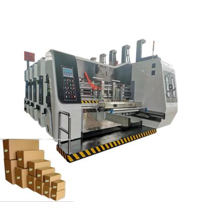 China Corrugated Cardboard Box Flexo Printing Automatic 4 Color Printer Slotter Die Cutter 1200*2400mm for sale