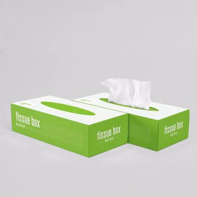 China Bamboo Pulp Box Tissue Box Wood Tissue Paper Hotel Office Use OEM ODM Facial Printed Logo for sale