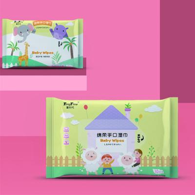 China Factory Directly Sale Cleaning Care Baby ODM OEM Private Label Dry 10 Pcs Bag Non Alcohol Fleece Baby Wipes for sale