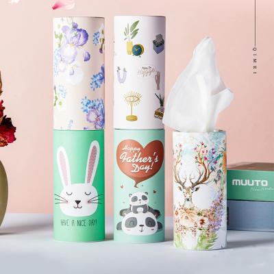 China Soft Facial Tissue Box Tissue Paper Cylinder Tissue Box Customized Box For Car Taxi Novelty Tissue Paper for sale