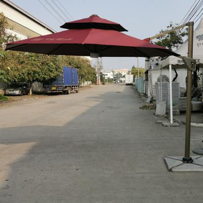 China Modern Model 1088 Aluminum Alloy Roma Umbrella Two Tops Cantilever Patio Yard Umbrella Parasol 3 Meter (10*10 ft) for sale