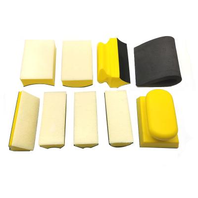 China High Efficiency Professional 9 Pcs PU Soft Hand Sanding Block For Car Maintenance Polishing Sanding Block for sale