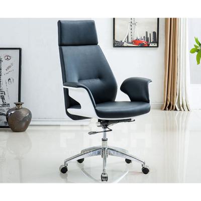 China Wholesale Blue Adjustable Swivel Office Chair High Back Ergonomic Leather Executive Office Chairs for sale