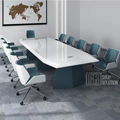 China Customized Modern Table Glossy Luxury Rectangle Height Conference Room Table Office Furniture Meeting Desk for sale