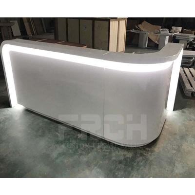 China High Quality Modern Design OEM Modern Design Reception Furniture Reception Counter White Led Spa Reception Desk for sale