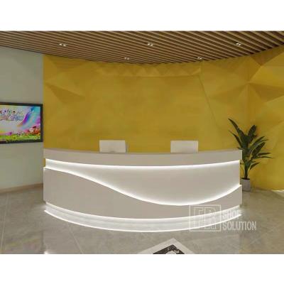 China (Other)Adjustable Commercial Front Desk Beauty Salon Reception Desk LED Reception Counter Desk for sale