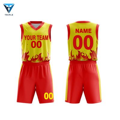 China Breathable Custom Your Own Team Basketball Uniforms Reversible Basketball Tank Top Set for sale