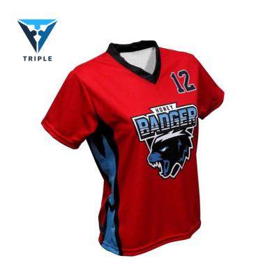 China Breathable Custom Digital Sublimation Printed Baseball Jersey 100% Polyester Baseball Shirt Ladies Shirt for sale