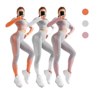 China Breathable Spandex Nylon Breathable Womens Breathable Yoga Wear Set Yoga Sets For Women 2 Pieces for sale