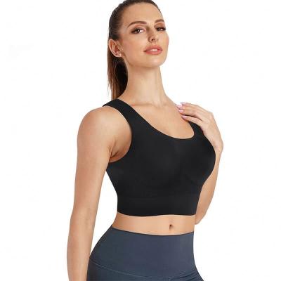 China High Impact Breathable Comfortable Full Logo Cup Sports Yoga Bra Fitness Wear Breathable Custom Seamless Sports Bra for sale