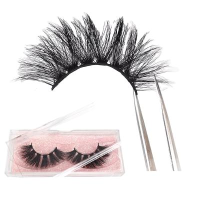 China 100% Siberian fluffy lashes 15-20Times 25mm 3d Mink Eyelash Vendor Handmade 3d 5d real Mink Strip Lashes Wholesale False 3d for sale