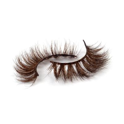 China 15-20 Times Factory Price Brown Double Layer Tapered Eyelash Synthetic Fiber Brown Eyelash Packaging for sale