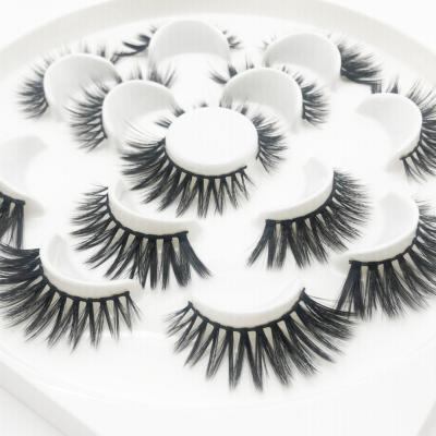 China Wholesale 25-30 Pairs 7 Times 3d Lashes Pack Flower Trays Full Strip Lashes False Eyelash Handmade Type for sale