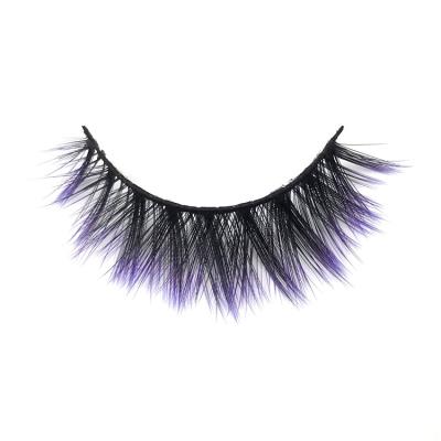 China 25-30 Times Sell Wholesale Easy Fake Mink Eyelashes Colorful Mink Volume Eyelash Extensions 16mm Fan Fake for sale