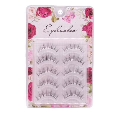 China Natural Handmade Natural Soft Soft Transparent Rod Mink Eyelash 3d False Eyelashes 5pairs Long for sale