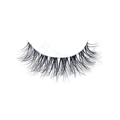 China Wholesale Natural 3d Mink Eyelashes Clear Band Eye Lashes Crisscross Eyelash Transparent Box for sale