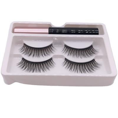 China Natural Soft Wholesale Private Label Set of 10 Magnetic Liquid Eyeliner Lashes for sale