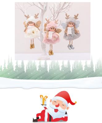 China Cute Christmas Tree Ornament Hanging Angel Pendants Home Decor Christmas Decoration Angel Plush Doll for sale