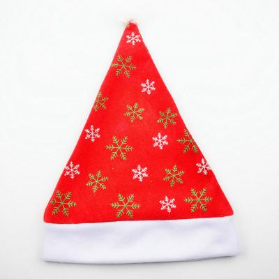 China Durable Christmas Ornaments Christmas Hats For Adults And Kids Gold Velvet Snowflake Christmas Hats New Flannel for sale