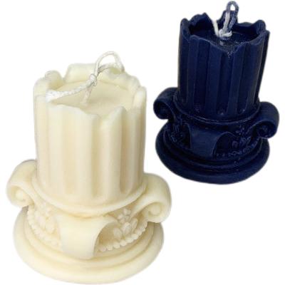 China Home Festival Decoration Flame Roman Column Scented Candle South Korea Central Statistical Institute Shooting Props Roman Home Decoration Column Candle Scented Candle for sale