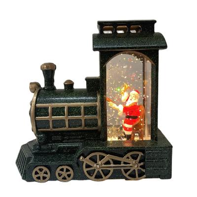 China New Retro Wind Chirstmas Decor Train Shape Candlestick Lamp Waterproof Wind Light European Portable Home Decoration for sale