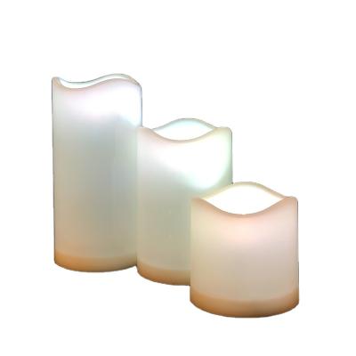 China Festival Home Decoration 3pcs Set Color Changing AAA Battery Operated Flameless Pillar Candles For Ramadan Home Indoor Decoration for sale